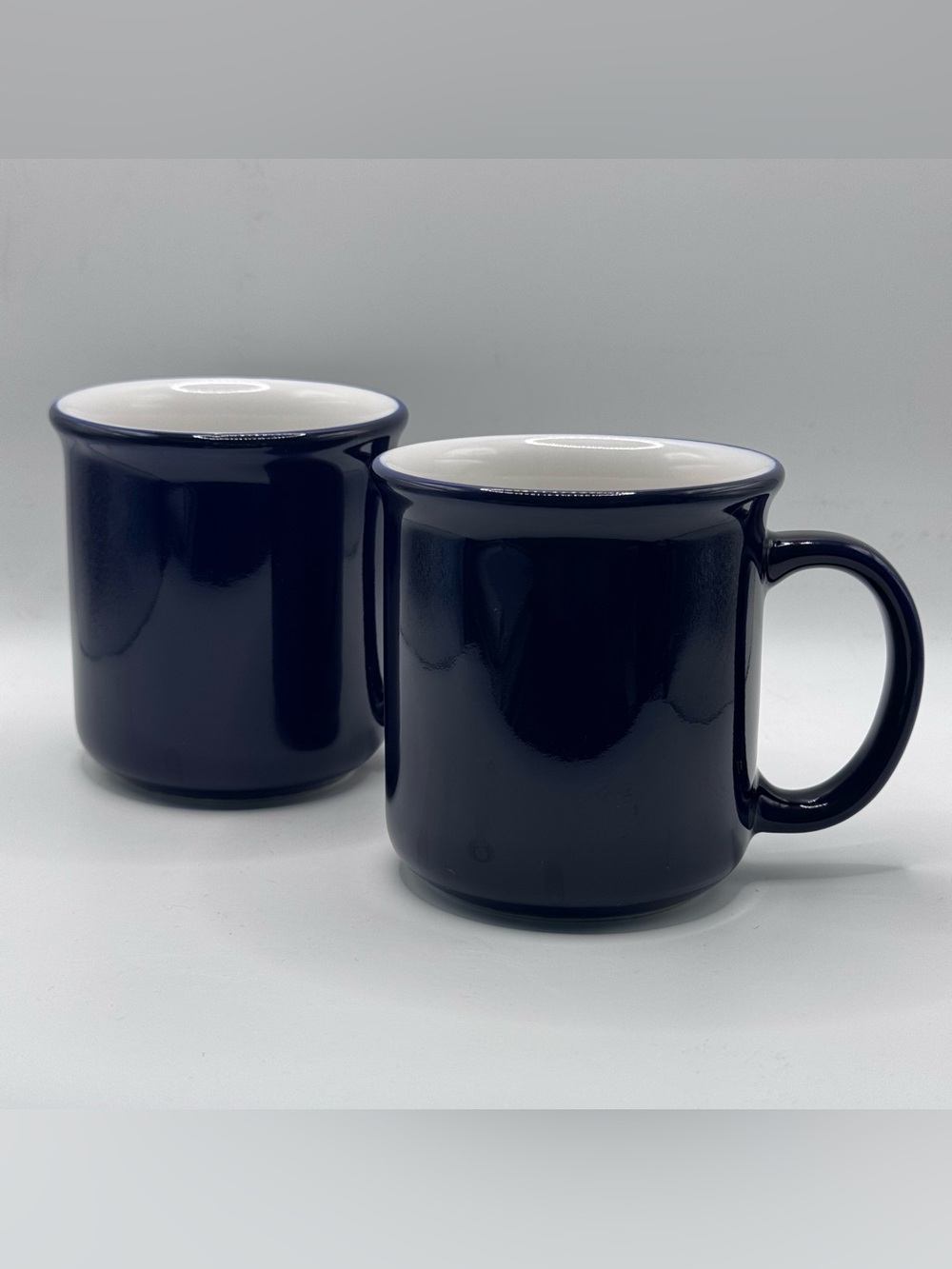 NOBLE EXCELLENCE Coffee Mugs, Set of 2, BLUE SKY Model, Cobalt Blue,  NWOT